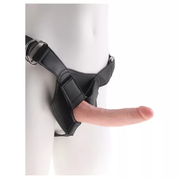 King Cock 7 - dildo com arnês ajustável (cor de pele)