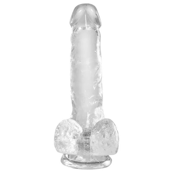 King Cock Clear 6 - dildo com ventosa e escroto - transparente 15cm