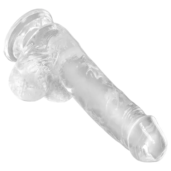 King Cock Clear 6 - dildo com ventosa e escroto - transparente 15cm