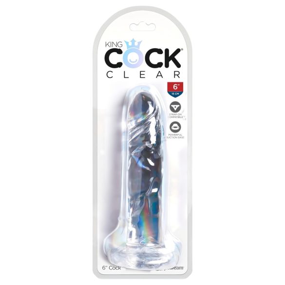 King Cock Clear - dildo com ventosa 15cm