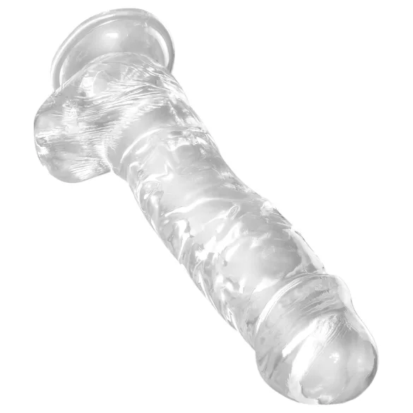 King Cock Clear 8 - dildo com ventosa e escroto - 20cm