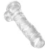King Cock Clear 8 - dildo com ventosa e escroto - 20cm