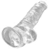 King Cock Clear 8 - dildo com ventosa e escroto - 20cm