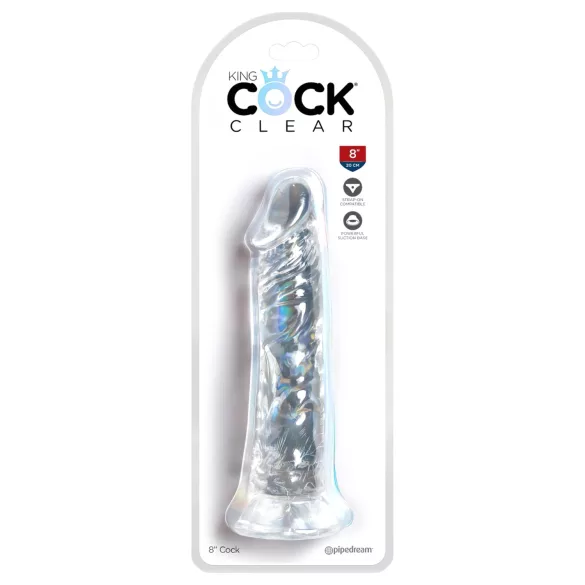 King Cock Clear 8 - dildo grande com ventosa (20 cm)