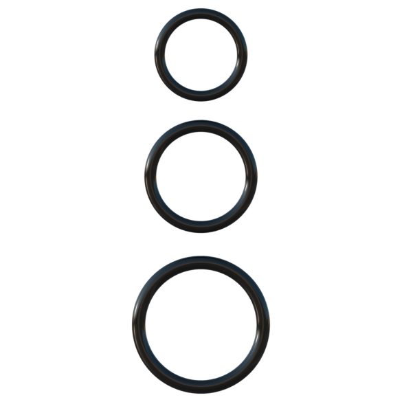 Fantasy C-Ringz - anel peniano triplo - silicone preto