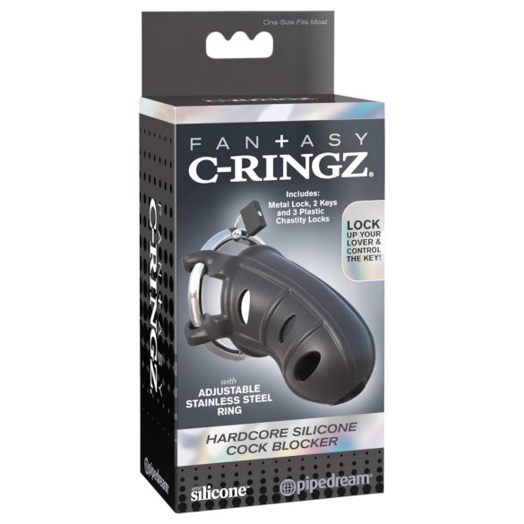 C-Ringz - anel peniano com jaula - silicone - preto