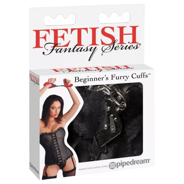 Fetish Fantasy - algemas de pelúcia preta