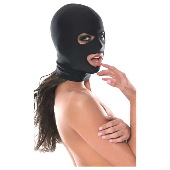 Fetish Fantasy - máscara de boquete - couro sintético preto