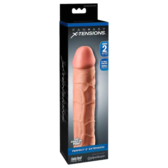 Pipedream - X-TENSION Perfect 2 - capa de pénis realística (20,3 cm, natural)