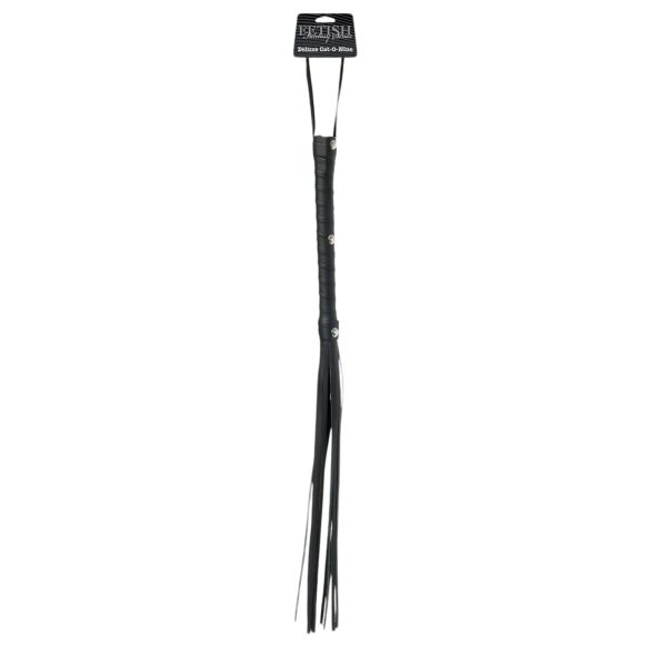 Fetish Fantasy - chicote flogger cat-o-nine - couro preto 65cm