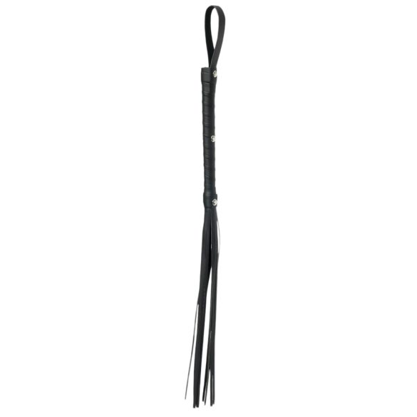 Fetish Fantasy - chicote flogger cat-o-nine - couro preto 65cm