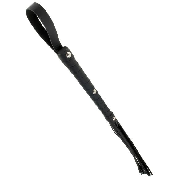 Fetish Fantasy - chicote flogger cat-o-nine - couro preto 65cm