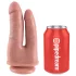 King Cock - dupla penetração dildo realístico - silicone cor natural