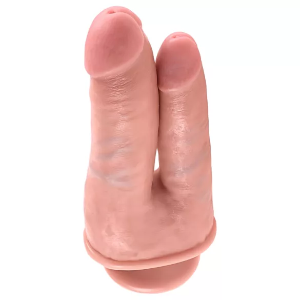 King Cock - dupla penetração dildo realístico - silicone cor natural
