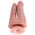 King Cock - dupla penetração dildo realístico - silicone cor natural