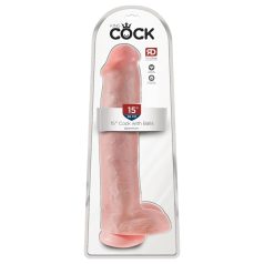   King Cock - dildo realístico com ventosa e escroto - 38cm - pele