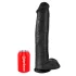King Cock - dildo realístico com ventosa e escroto - preto 38cm