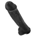 King Cock - dildo realístico com ventosa e escroto - preto 38cm