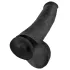 King Cock - dildo realístico com ventosa e escroto - preto 38cm