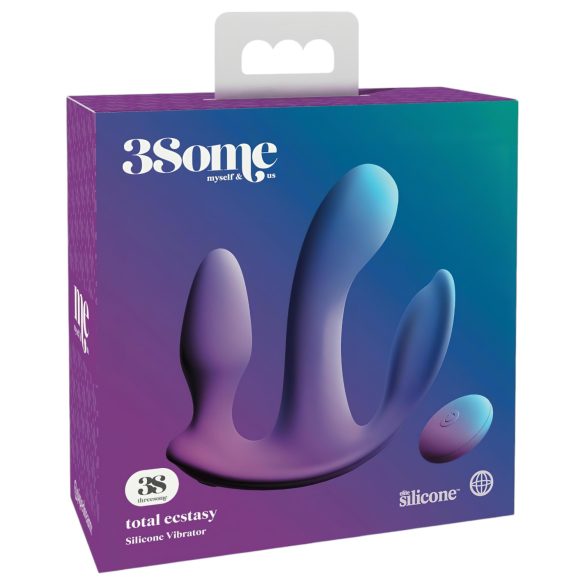3Some Êxtase Total - vibrador triplo com rádio recarregável (roxo)