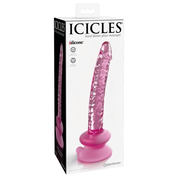 Icicles No. 86 - dildo de vidro em formato de pênis - rosa