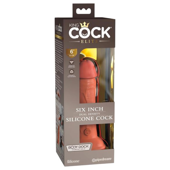 King Cock Elite 6 - dildo realístico com ventosa 15cm - cor escura