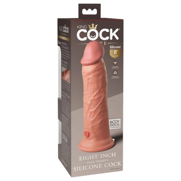 King Cock Elite 8 - dildo realístico com ventosa 20cm - cor natural