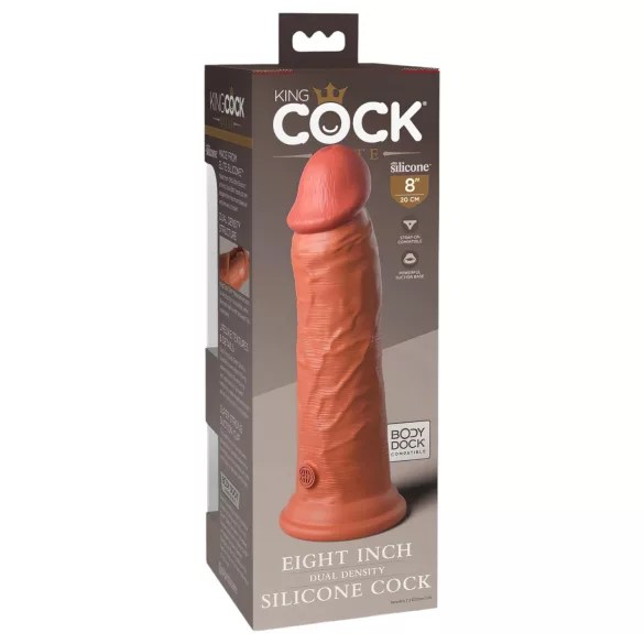 King Cock Elite 8 - dildo com ventosa 20cm - cor pele escura