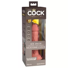 King Cock Elite 6 - vibrador com ventosa 15cm - cor natural