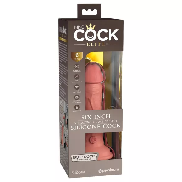 King Cock Elite 6 - vibrador realístico 15cm - cor pele escura