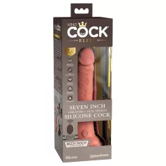   King Cock Elite 7 - vibrador com ventosa controle remoto 18cm - cor natural