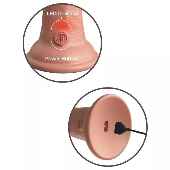 King Cock Elite 8 - vibrador com ventosa 20cm - cor natural