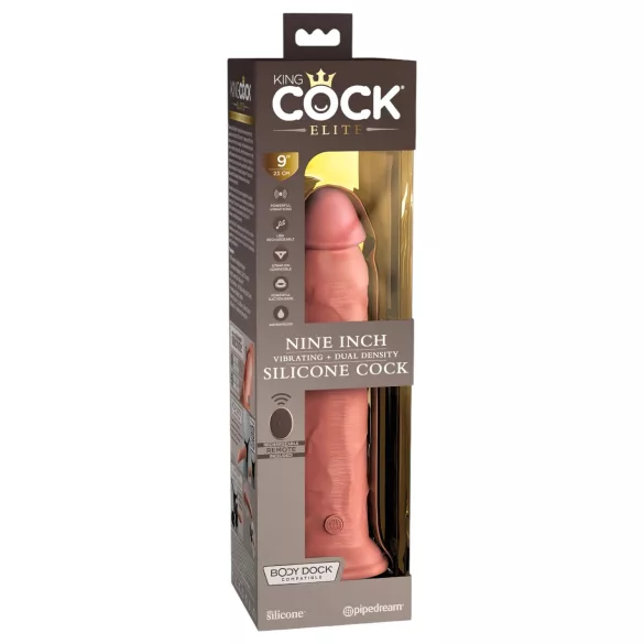 King Cock Elite 9 - vibrador com ventosa 23cm - cor natural