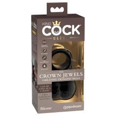 King Cock Crown Jewels - anel peniano vibrante (preto)