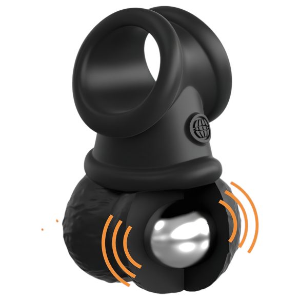 King Cock Crown Jewels - anel peniano vibrante (preto)