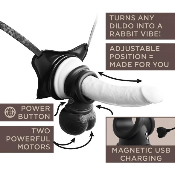 King Cock Crown Jewels - anel peniano vibrante (preto)