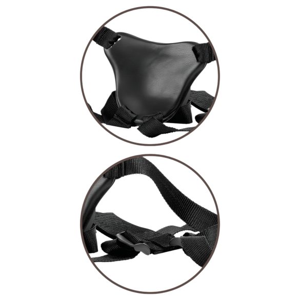 King Cock Elite - cinto com pênis realístico - ajustável - marrom