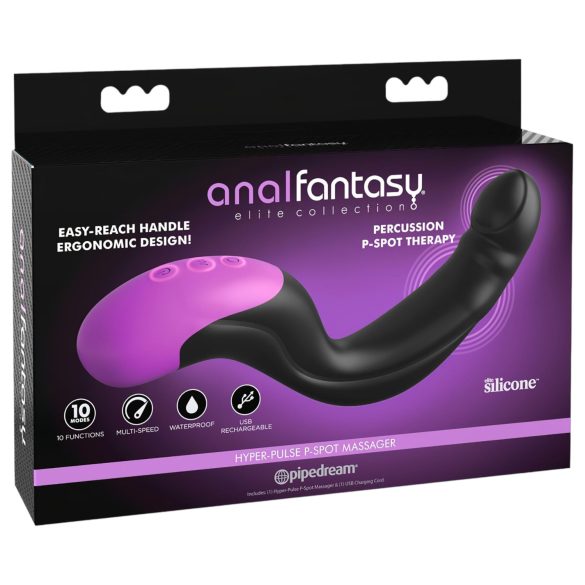 Anal Fantasy - vibrador de próstata pulsante - silicone preto