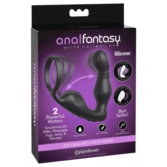 Pipedream Anal Fantasy Elite - vibrador de próstata com anel peniano (preto)
