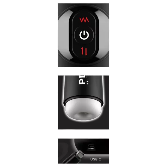 PDX Elite Moto Milker - masturbador automático vibratório - preto