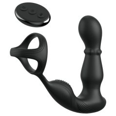   Anal Fantasy Ass-Gasm - vibrador anal rotativo com anel peniano - silicone preto