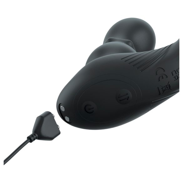 Anal Fantasy Ass-Gasm - vibrador anal rotativo com anel peniano - silicone preto