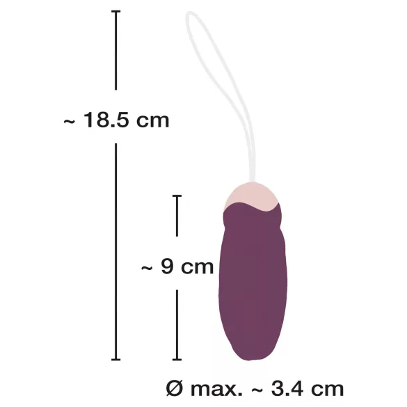 Javida - ovo vibratório com pérolas giratórias com controle remoto - roxo