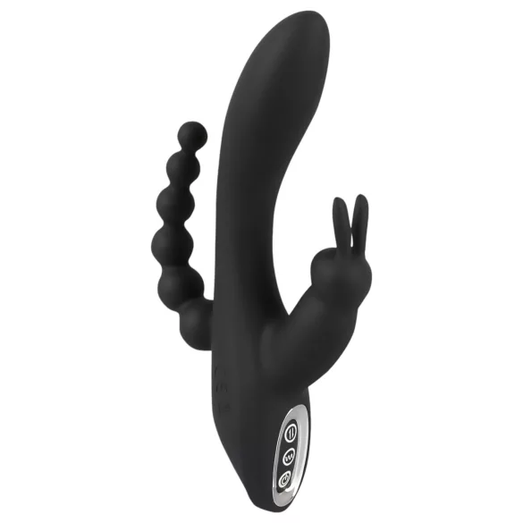 SMILE Triple - vibrador recarregável triplo à prova d'água - silicone preto