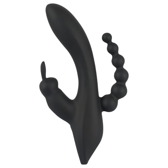 SMILE Triple - vibrador recarregável triplo à prova d'água - silicone preto