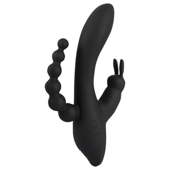 SMILE Triple - vibrador recarregável triplo à prova d'água - silicone preto