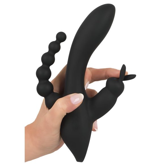 SMILE Triple - vibrador recarregável triplo à prova d'água - silicone preto