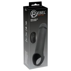   Rebel - capa peniana vibratória recarregável controle remoto - silicone preto
