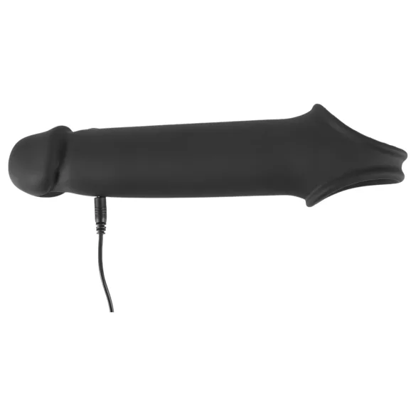 Rebel - capa peniana vibratória recarregável controle remoto - silicone preto