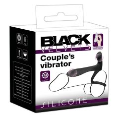   Black Velvets - vibrador casal e anel peniano recarregável 2 em 1 - preto